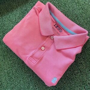 Izod Men's Performance Golf Shirt Pink Size Medium